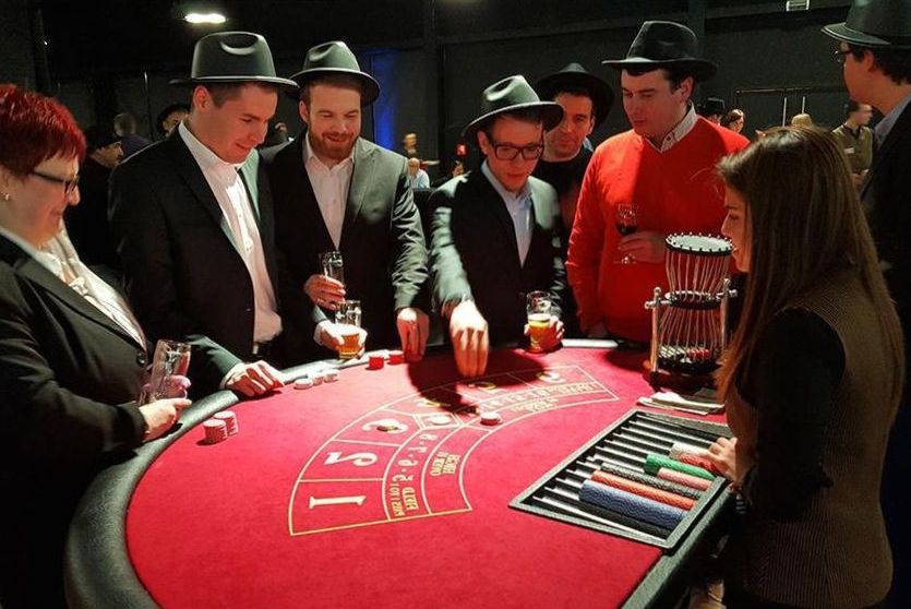 Corporate guests at a themed evening entertainment event